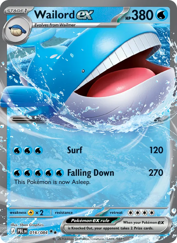 Wailord ex #016 – Pitch Black card