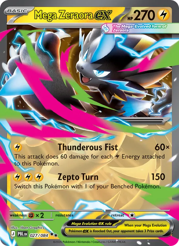 Mega Zeraora ex #027 – Pitch Black card