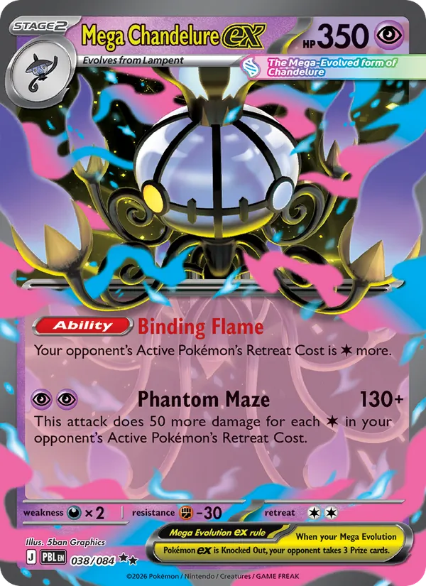Mega Chandelure ex #038 – Pitch Black card