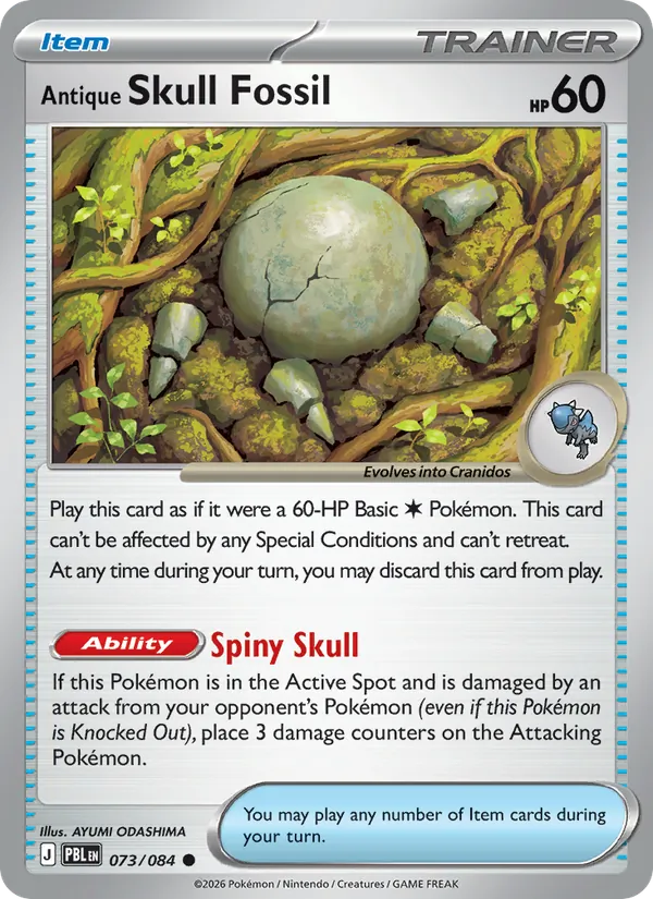 Antique Skull Fossil #073 – Pitch Black card
