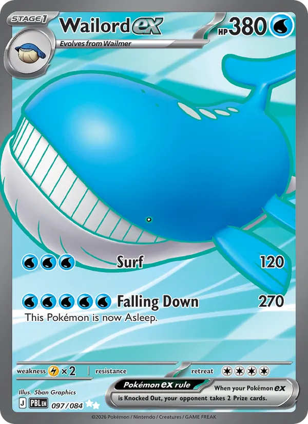 Wailord ex #097 – Pitch Black card
