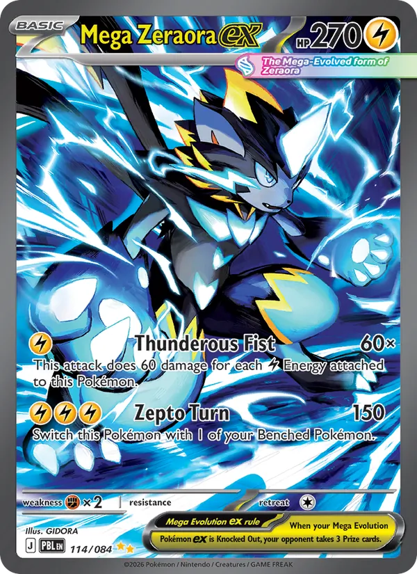 Mega Zeraora ex #114 – Pitch Black card