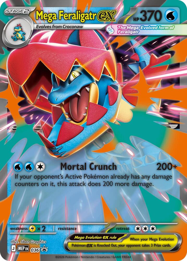 Mega Feraligatr ex #036 – MEP Black Star Promos card