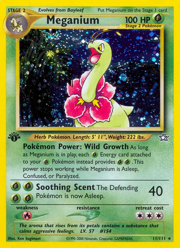 Meganium #11 – Neo Genesis card
