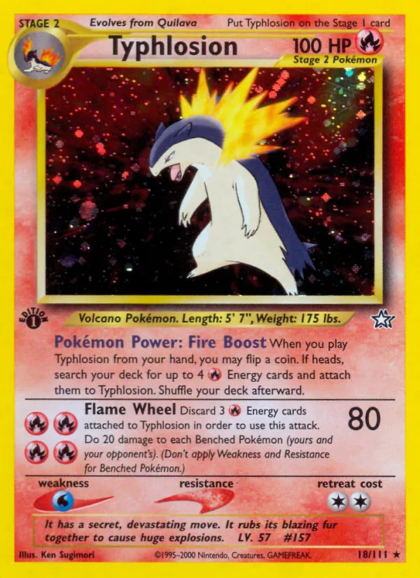 Typhlosion #18 – Neo Genesis card