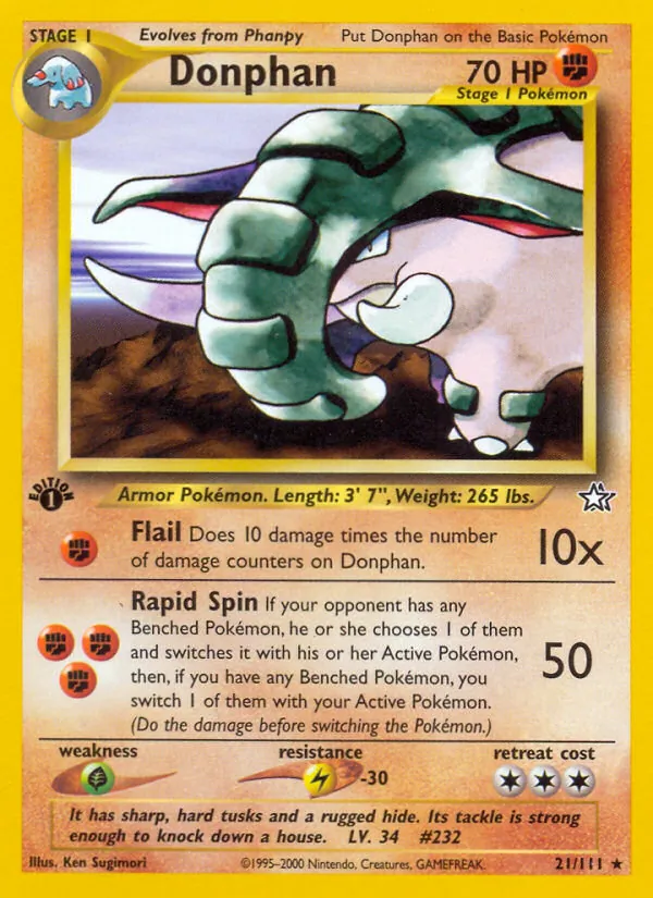 Donphan #21 – Neo Genesis card