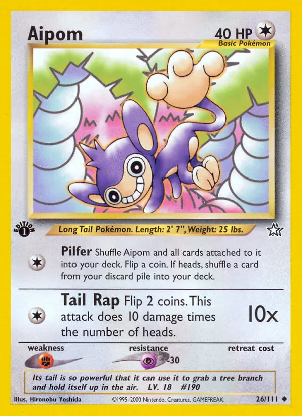 Aipom #26 – Neo Genesis card