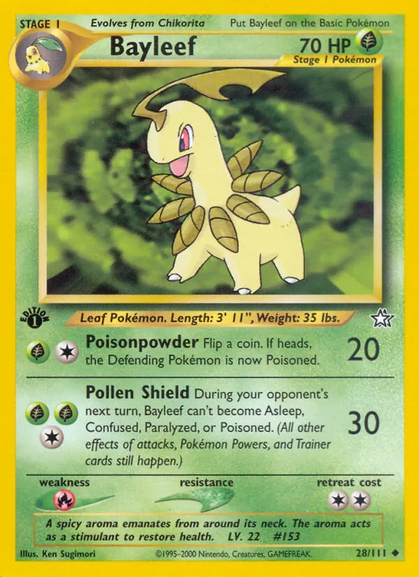 Bayleef #28 – Neo Genesis card