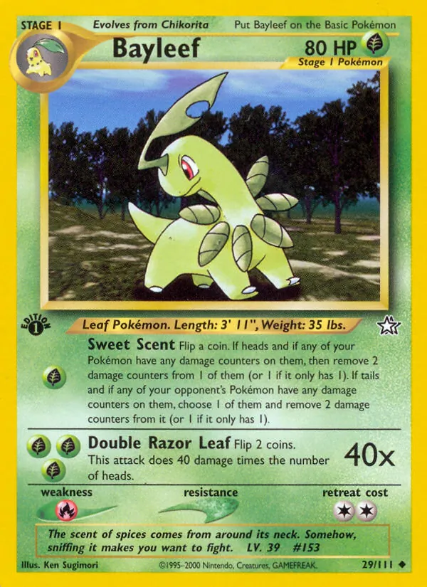 Bayleef #29 – Neo Genesis card