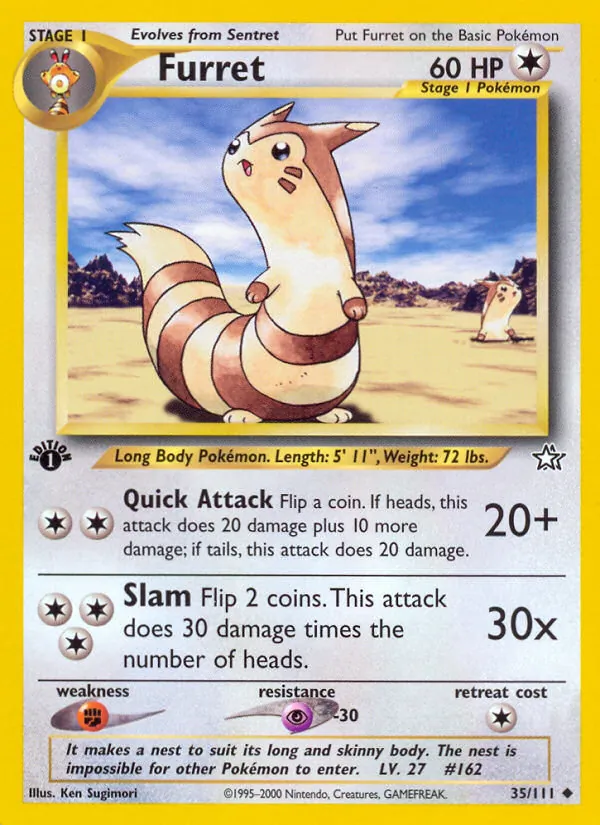 Furret #35 – Neo Genesis card