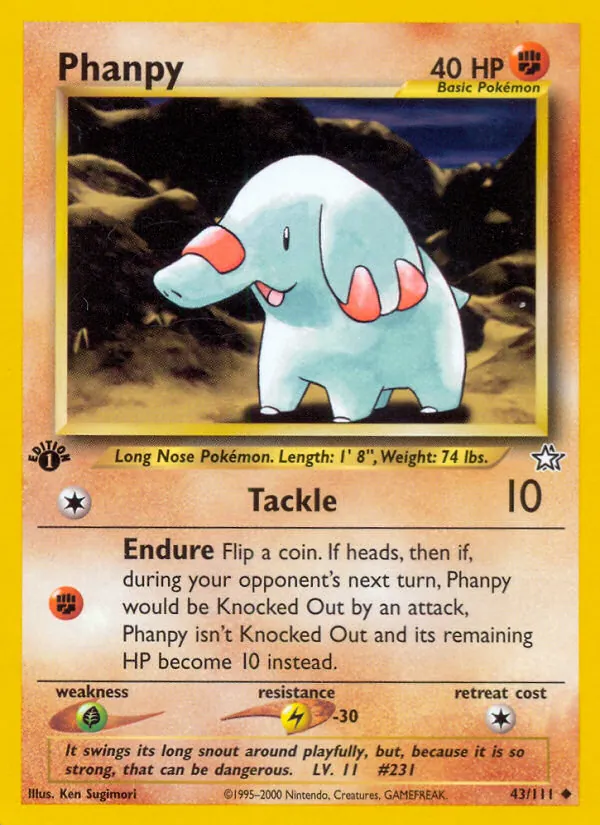 Phanpy #43 – Neo Genesis card