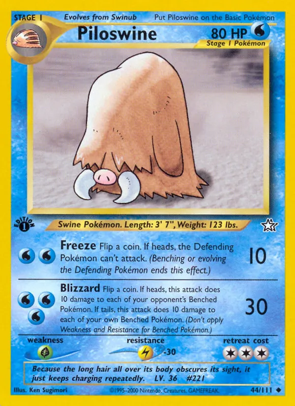 Piloswine #44 – Neo Genesis card