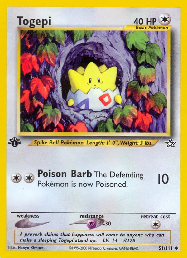 Togepi #51 – Neo Genesis card