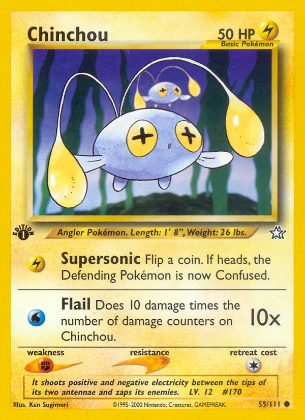 Chinchou #55 – Neo Genesis card