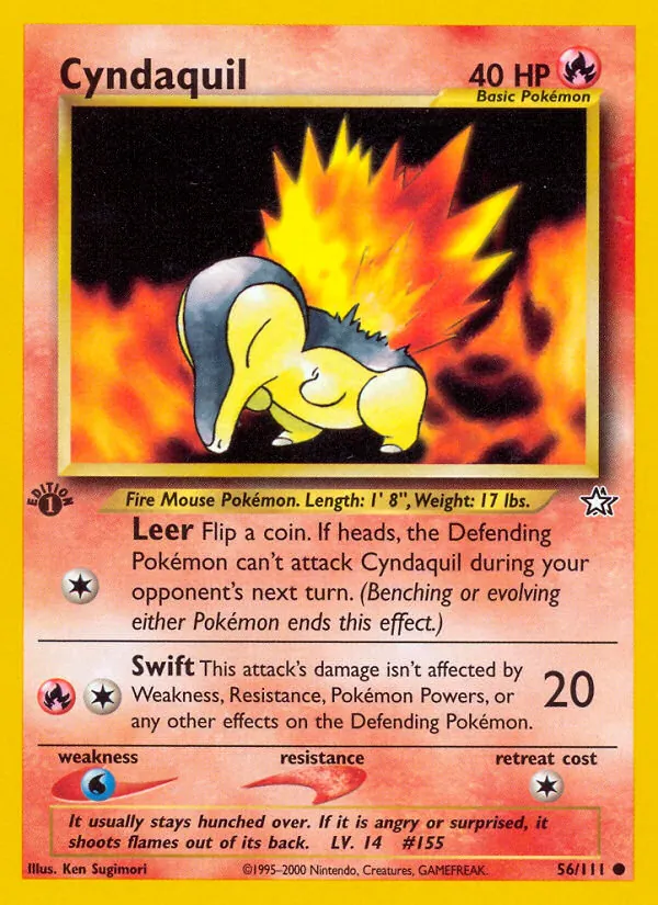 Cyndaquil #56 – Neo Genesis card