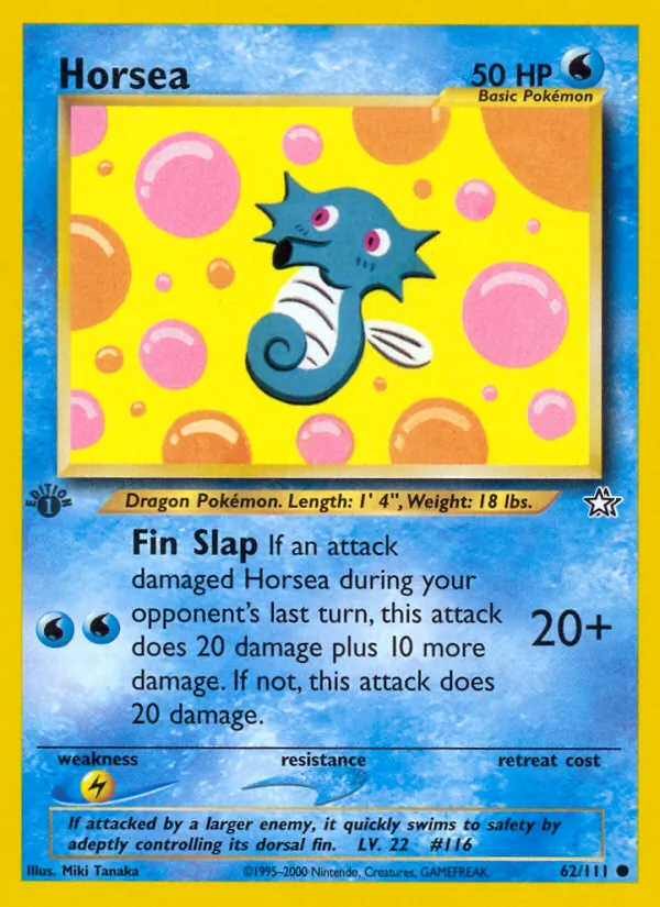 Horsea #62 – Neo Genesis card