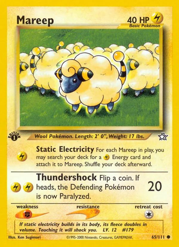 Mareep #65 – Neo Genesis card