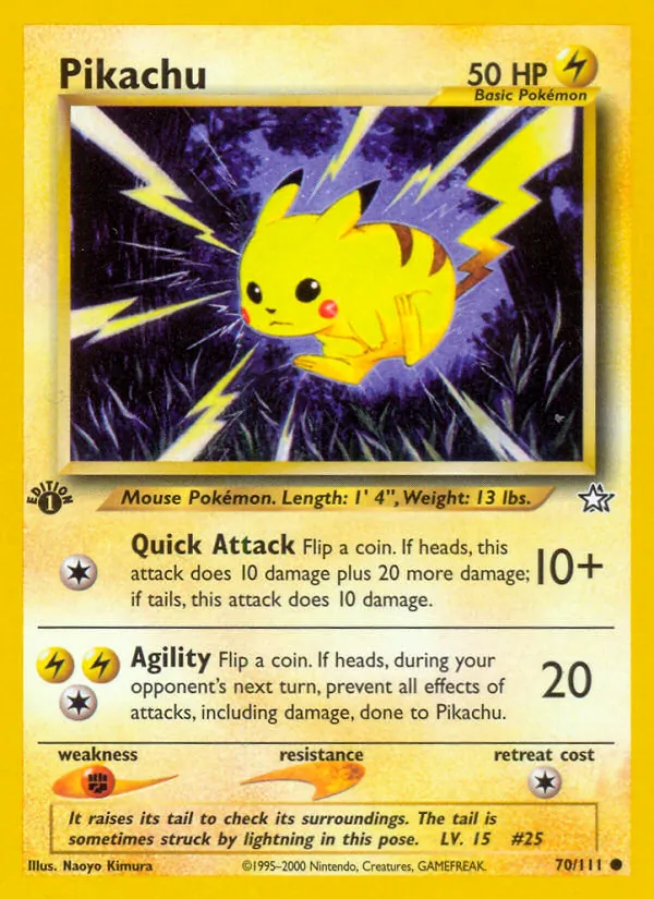 Pikachu #70 – Neo Genesis card
