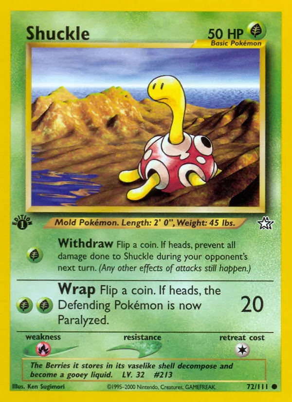 Shuckle #72 – Neo Genesis card