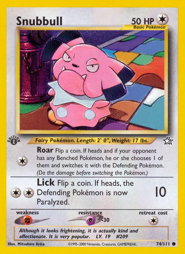 Snubbull #74 – Neo Genesis card