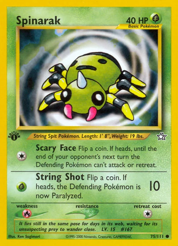 Spinarak #75 – Neo Genesis card