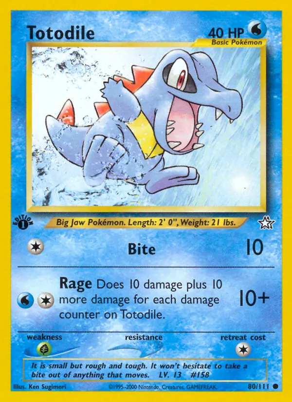 Totodile #80 – Neo Genesis card