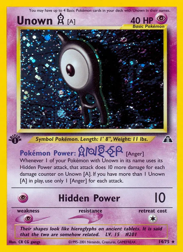 Unown [A] #14 – Neo Discovery card