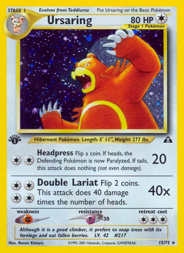 Ursaring #15 – Neo Discovery card