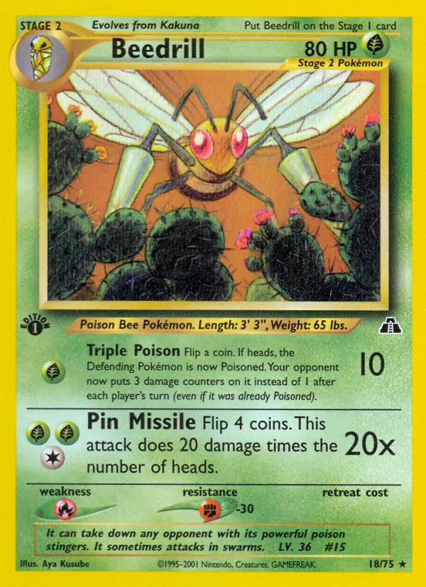 Beedrill #18 – Neo Discovery card