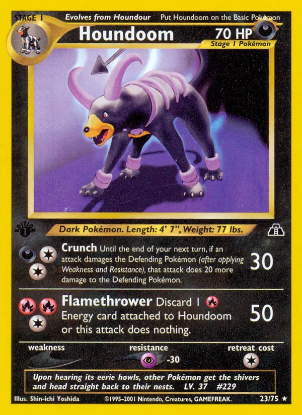 Houndoom #23 – Neo Discovery card