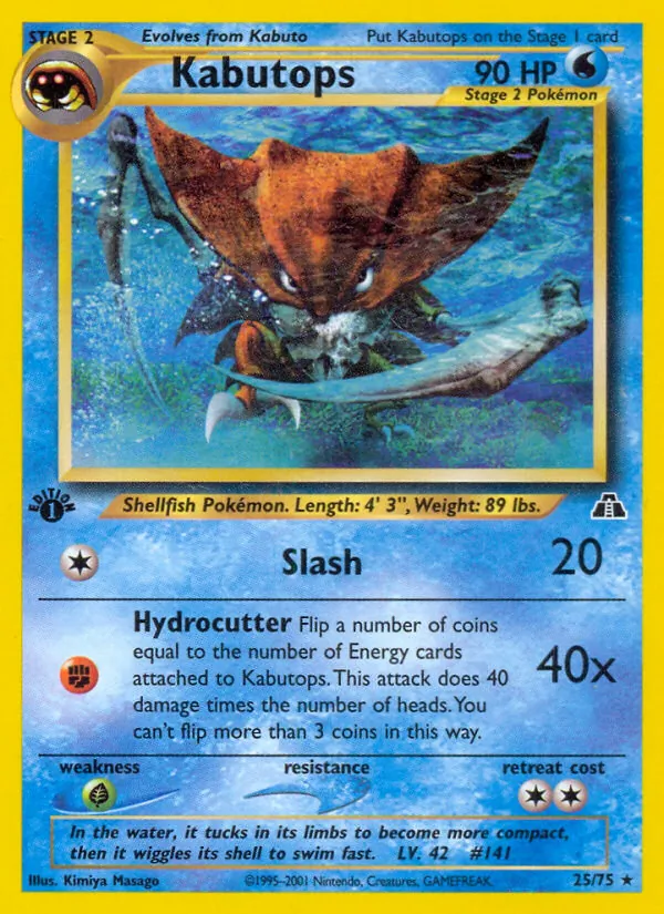 Kabutops #25 – Neo Discovery card