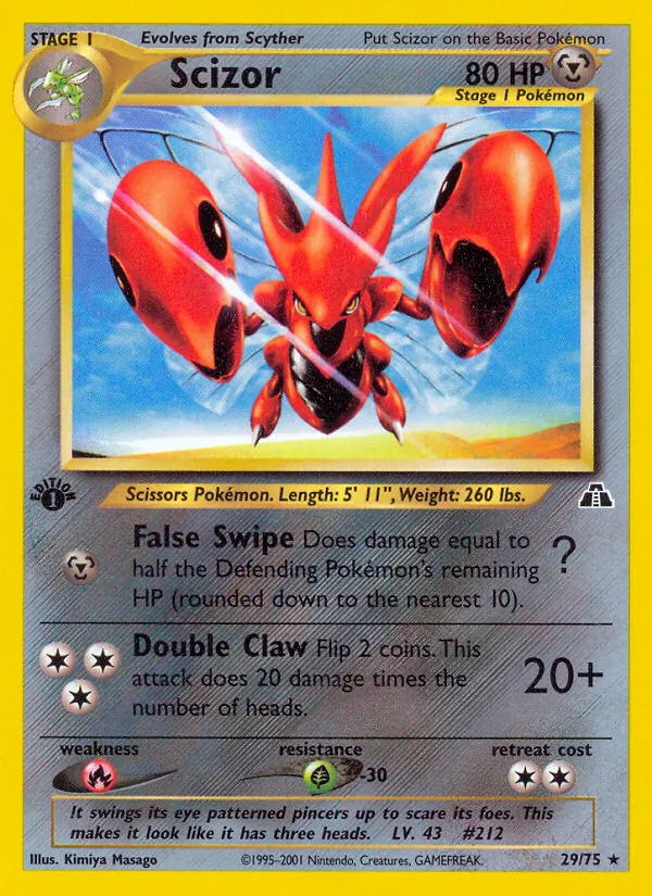 Scizor #29 – Neo Discovery card
