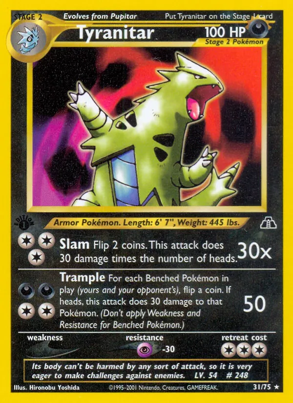 Tyranitar #31 – Neo Discovery card