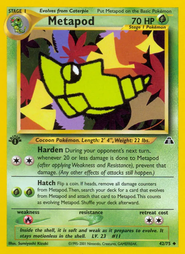 Metapod #42 – Neo Discovery card