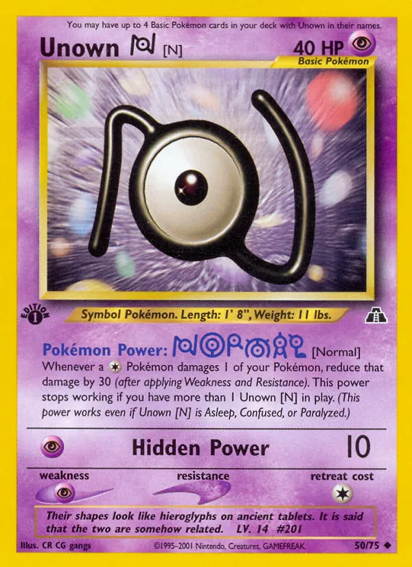 Unown [N] #50 – Neo Discovery card