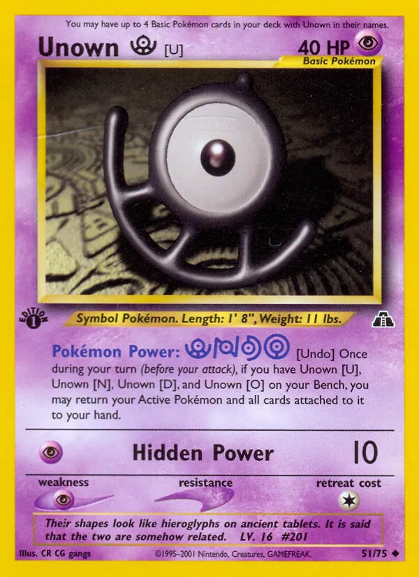 Unown [U] #51 – Neo Discovery card