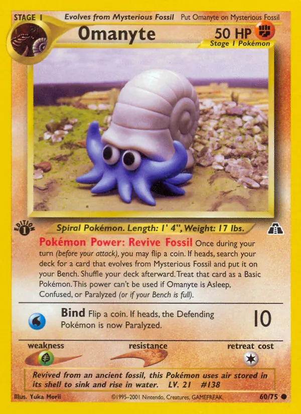 Omanyte #60 – Neo Discovery card