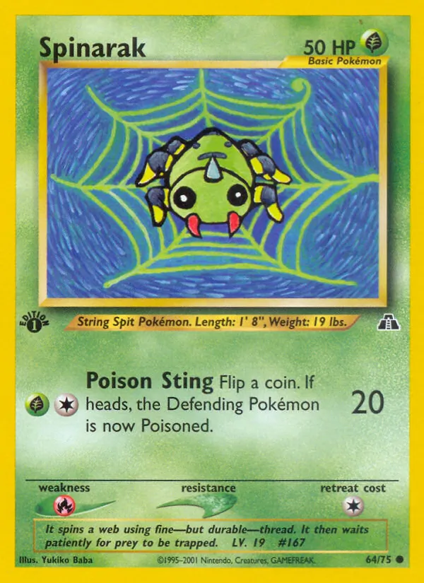 Spinarak #64 – Neo Discovery card