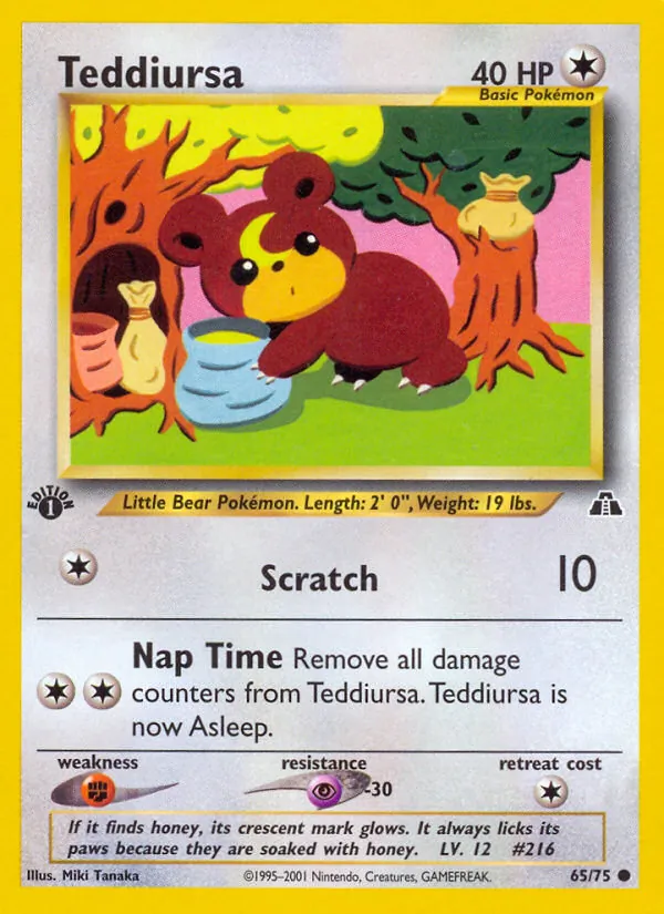 Teddiursa #65 – Neo Discovery card