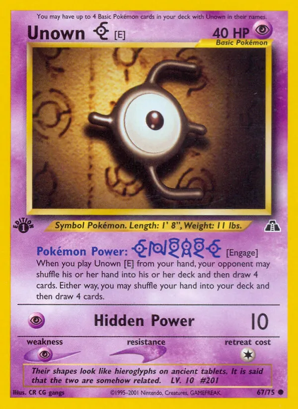 Unown [E] #67 – Neo Discovery card