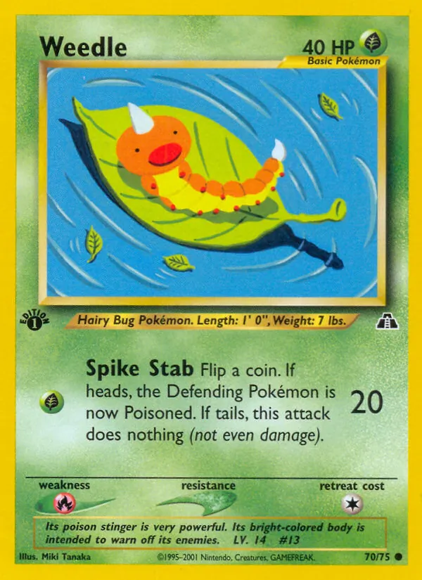 Weedle #70 – Neo Discovery card