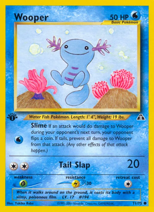 Wooper #71 – Neo Discovery card