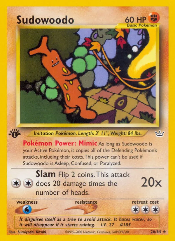 Sudowoodo #26 – Neo Revelation card