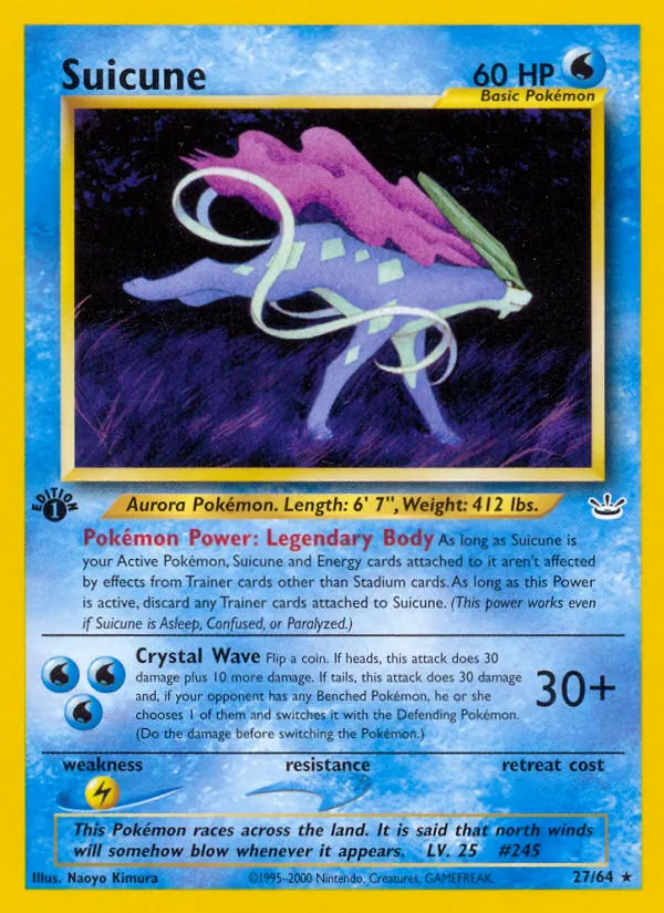 Suicune #27 – Neo Revelation card