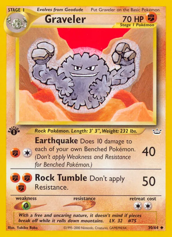 Graveler #30 – Neo Revelation card