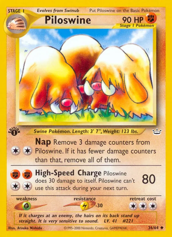 Piloswine #36 – Neo Revelation card