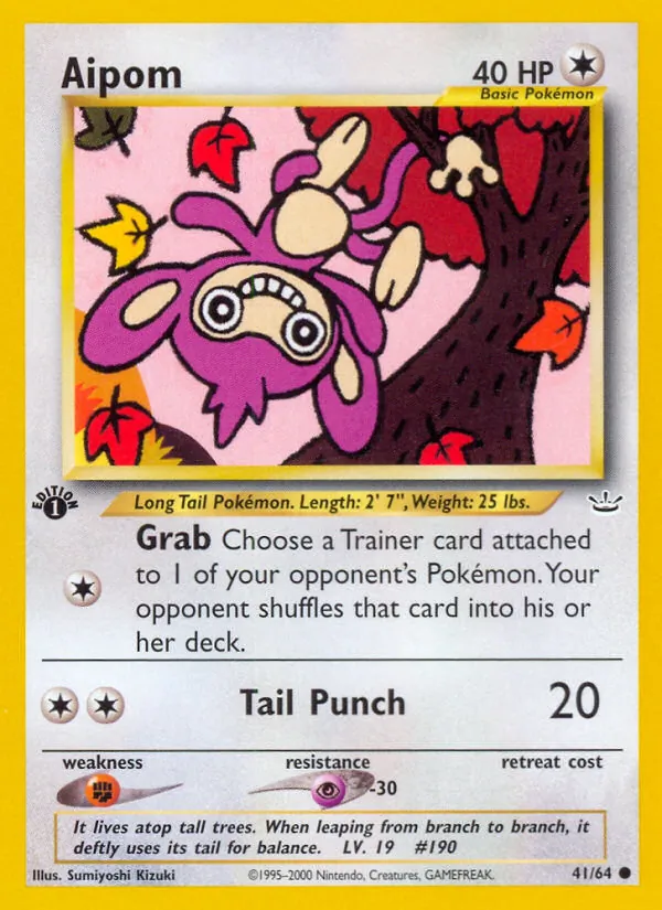Aipom #41 – Neo Revelation card