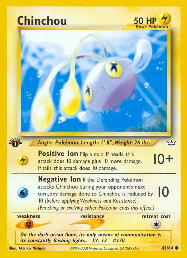 Chinchou #42 – Neo Revelation card