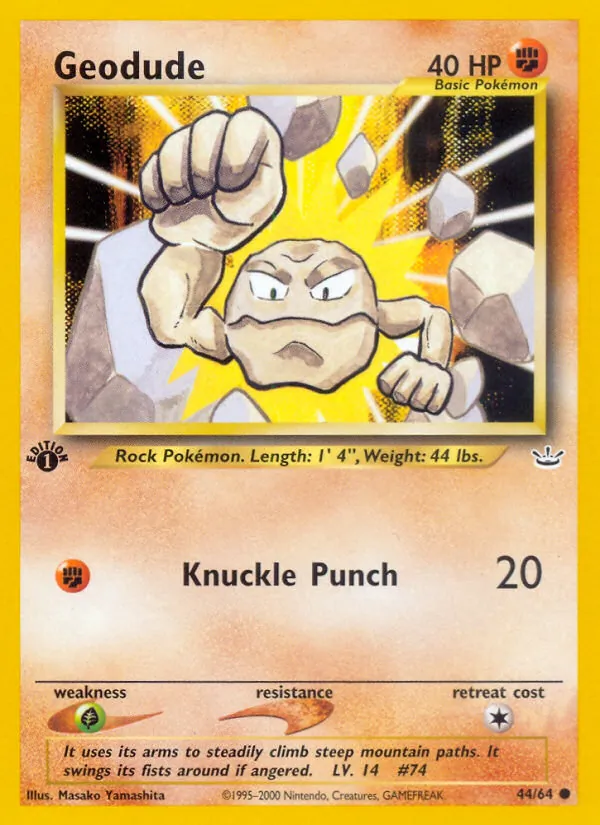 Geodude #44 – Neo Revelation card