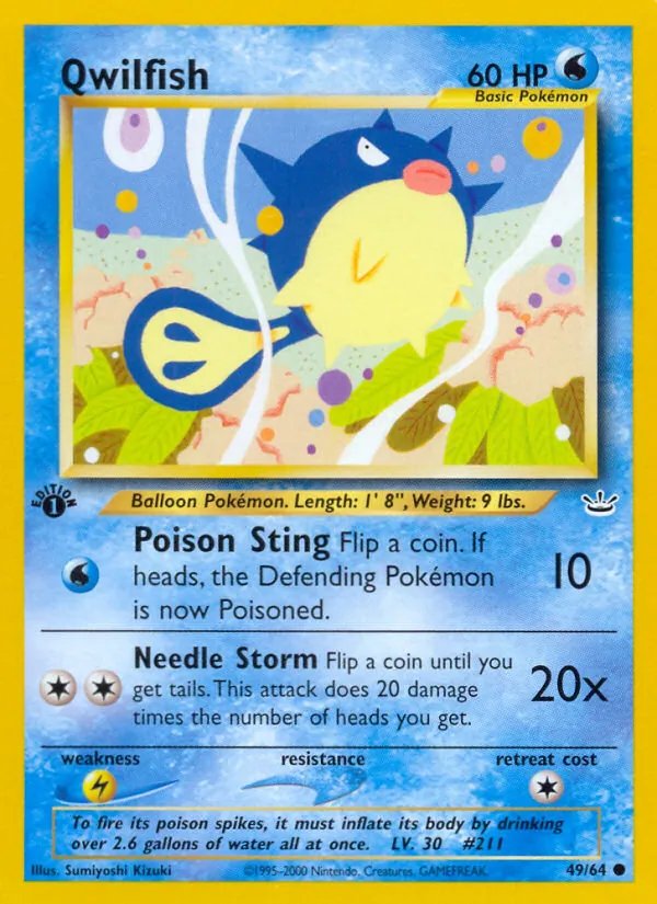 Qwilfish #49 – Neo Revelation card